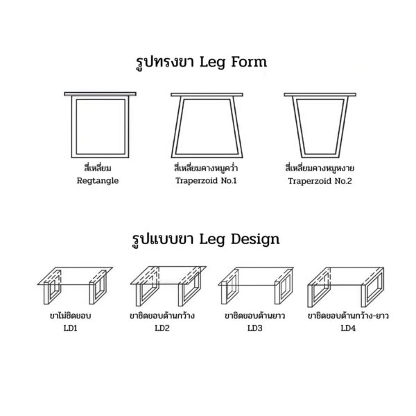 ม้านั่ง O.R.Leg สี่เหลี่ยม/คางหมู - Image 3